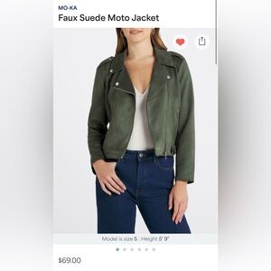 Mo-ka faux suede moto jacket